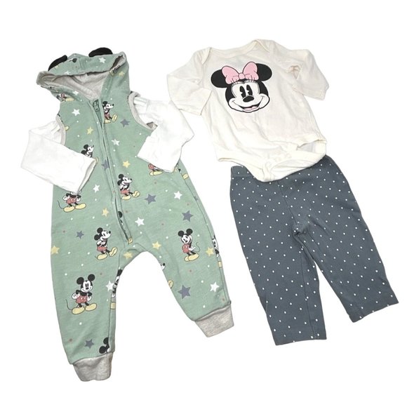 Baby Girl's - Disney Jumpsuit, Disney Body Suit, Leggings & T-Shirt - Size 6 M - Picture 1 of 8